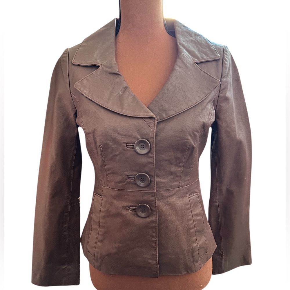 Vintage brown pig leather Guess blazer jacket